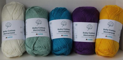 Baby Cotton Mercerized yarn by hobbii - 5 colors to choose- Egyptian cotton