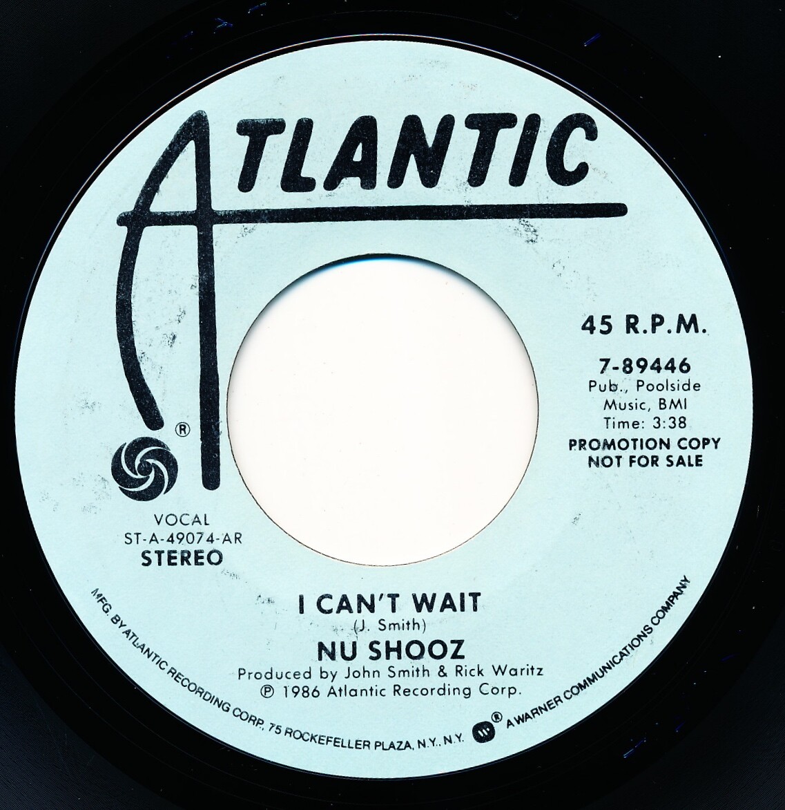 NU SHOOZ - I CAN'T WAIT - ATLANTIC 7-89446 - 45 Record NM | eBay