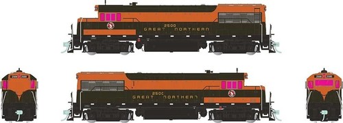 RAPIDO HO GE U25B GREAT NORTHERN [EMPIRE BUILDER SCHEME] SILENT DC ONLY PN 35004 | Zustand: New