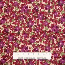 Floral Fabric - Contemporary Country Puprle Floral - P B YARD