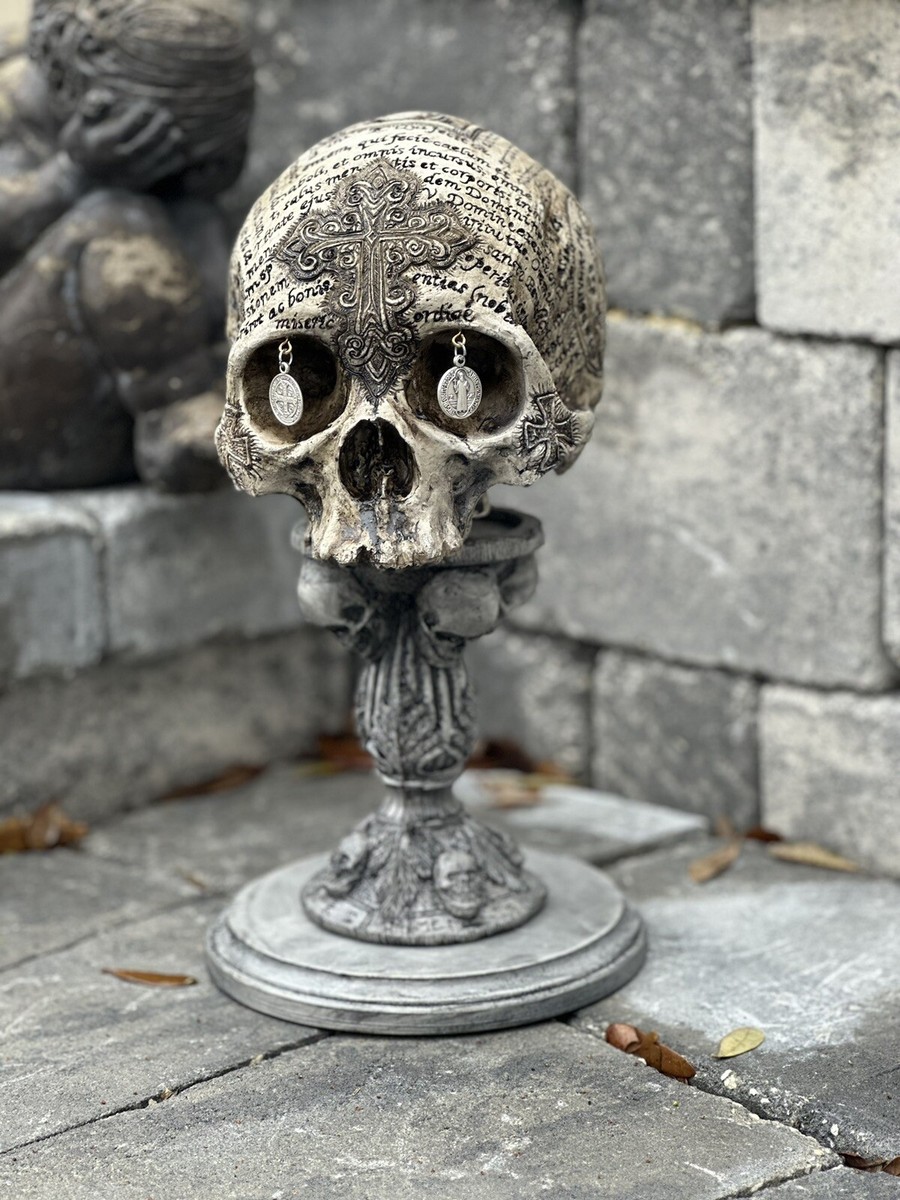 Real Human Skull RESIN (or Replica) DISPLAY STAND Vintage Style Stand  only