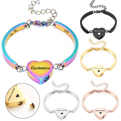 Urnen-Armband Für Asche Herz-Medaillon Einäscherungsarmband Asche Gedenkarmband