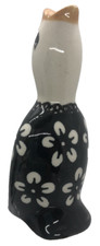 Polish Pottery Black Goth Pie Bird 4" Highly Collectible Gothic Goth Halloween