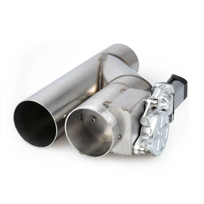 3'' Double Electric Exhaust Y Pipe Single Control Valve Remote Manual Switch - Image 3 of 4