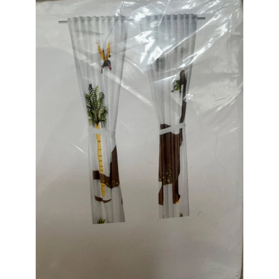 NUEVO EN CAJA IKEA Dinosaurio 2 Paneles Cortinas Jattelik 47X98 Algodón Atado Niños Niños Foto 3 de 4