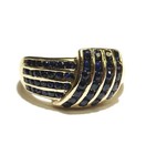 10k yellow gold round channel set sapphire gemstone ring 5.7g ladies 10 — photo 1
