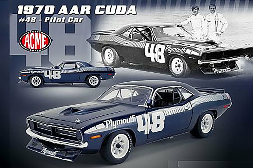 1970 PLYMOUTH BARRACUDA AAR 'CUDA #48 PILOT CAR 1/18 scale DIECAST