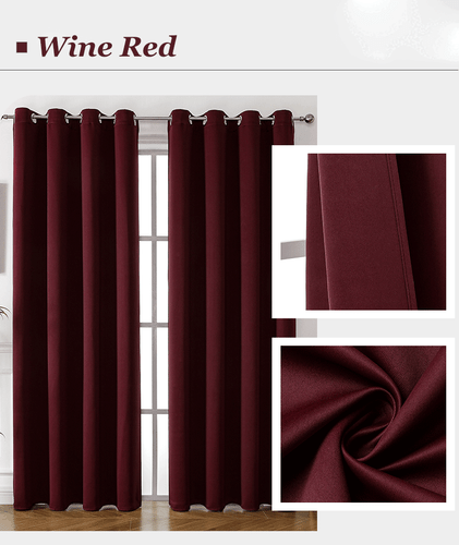 2X Blockout Curtains Blackout Window Curtains Draperies Pair Eyelet for Bedroom - Bild 50 von 54