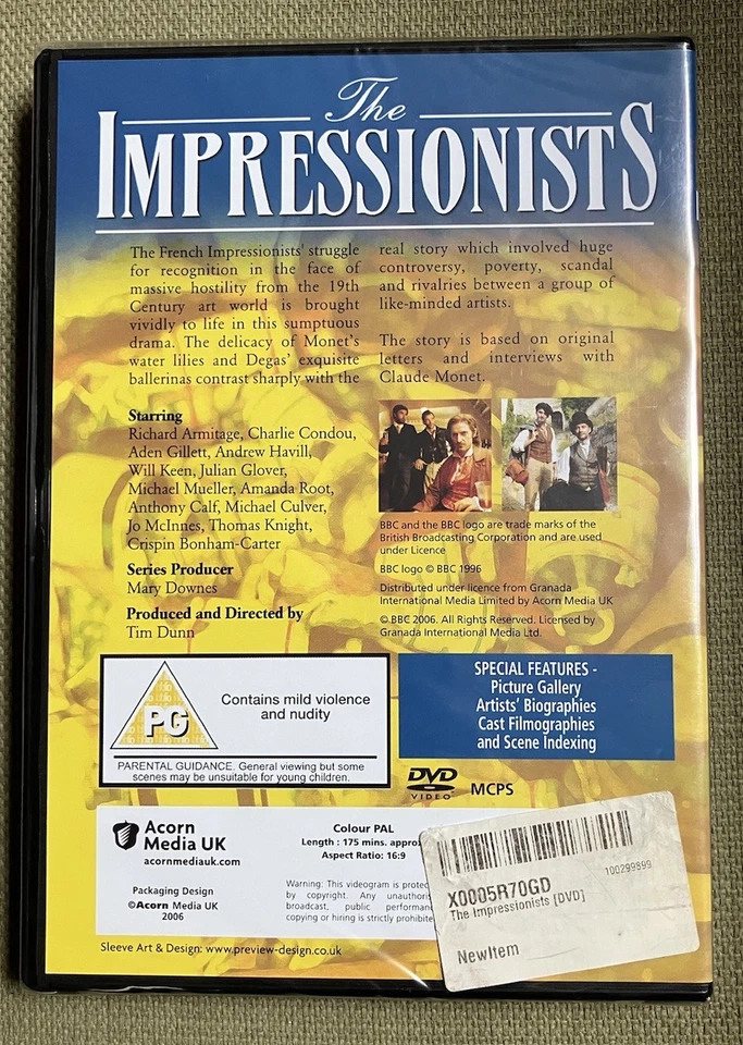 The Impressionists DVD 2006 TV Mini Series French Art Movement New & Sealed - Image 2 of 2