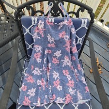 GAP Floral Print Cami Mini Dress Blue & Pink Unlined Spaghetti Strap Smocked S