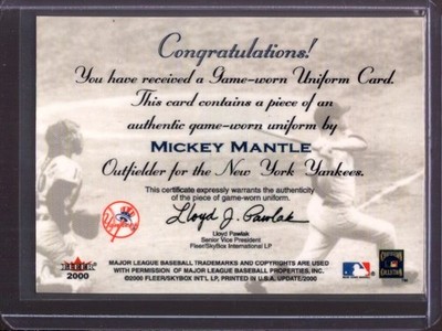 スポーツ選手 2000 FLEER Feel The Game Mickey Mantle s-l1200.jpg