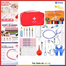 Complete Whelping Kit for Puppy Kitten Birth Supplies Feeding Tubes Collars