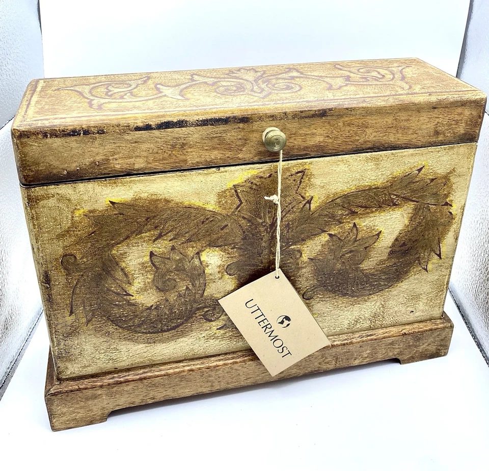 Vintage Uttermost Billy Moon Nested 2 Scotty Boxes Box Wood Cottage Rustic 19319 - Image 4 of 4