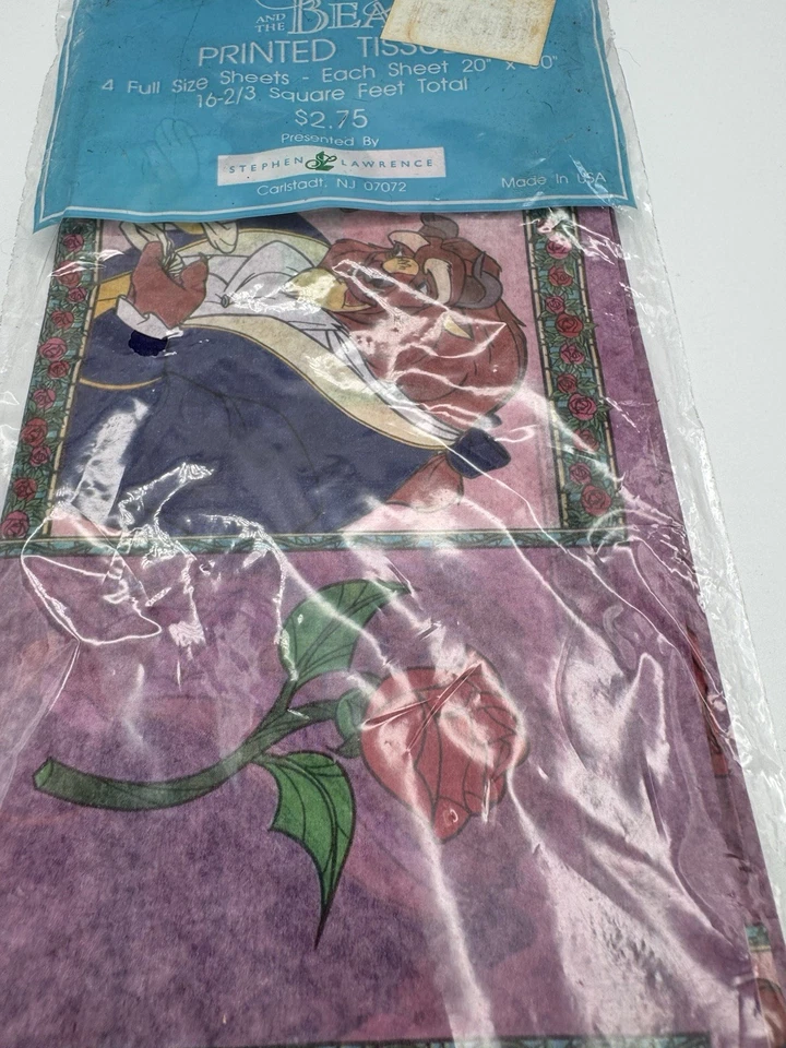 Stephen Lawrence  Disney Beauty & Beast  Tissue Paper Wrapping Party Vintage - Image 3 of 4