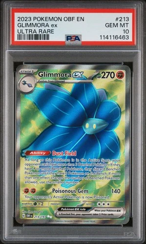 2023 POKEMON OBF EN-OBSIDIAN FLAMES ULTRA RARE #213 GLIMMORA EX PSA 10
