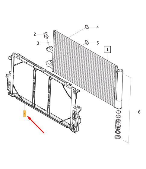 Volvo XC60 MK2 Genuine A/C Condenser Frame 32324070 New OEM