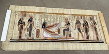 Handmade Authentic Egyptian Gods Isis Papyrus Wall Art Paint Gold 31x69 signed