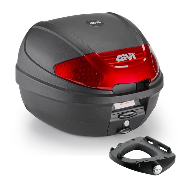 Givi E300N2B Bauletto 30LT Schwarz + Piaggio Beverly Piastra 2019 2020-image