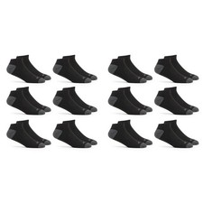 Men's Dual No Show Socks (12 Pack), Black, Medium (6 - 12)