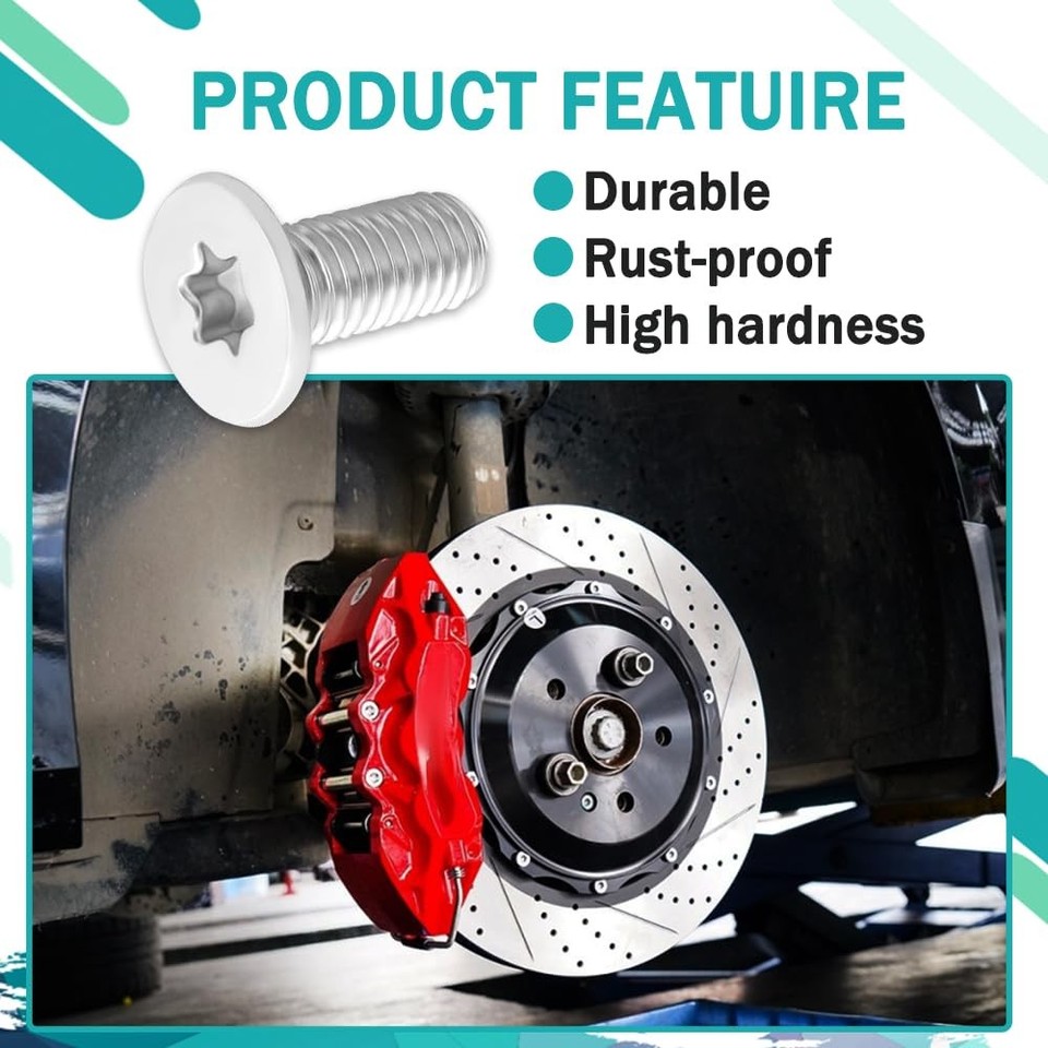 8PCS Brake Rotor Screw Set Stainless Steel Retaining Hardware for Buick ...