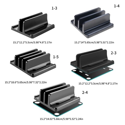 Vertical Laptop Stand 3 Slot Desktop Stand Holder Adjustable Dock Space Saving - Afbeelding 8 van 28