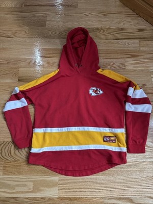 Kansas City Chiefs Hoodie Sweatshirt Womens Size Large Hockey Style Nfl Team