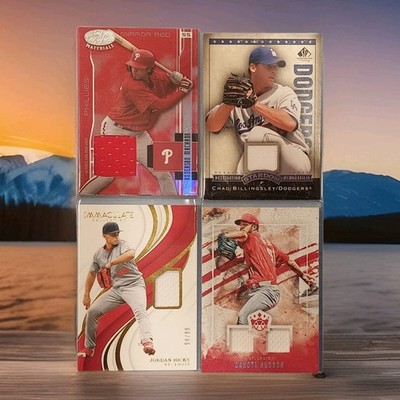 MLB Baseball Panini Jersey Relic Lot (4) Game-Worn Memorabilia Trading Cards
