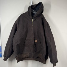 Vintage Carhartt Hooded Active Jacket Dark Brown J130 DKB Men s Sz 3XLT Worn