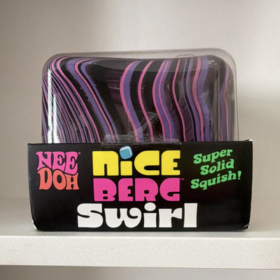 Nee Doh Nice Berg Swirl Squishy Squeeze Toy, Black/Purple/Pink, 4+