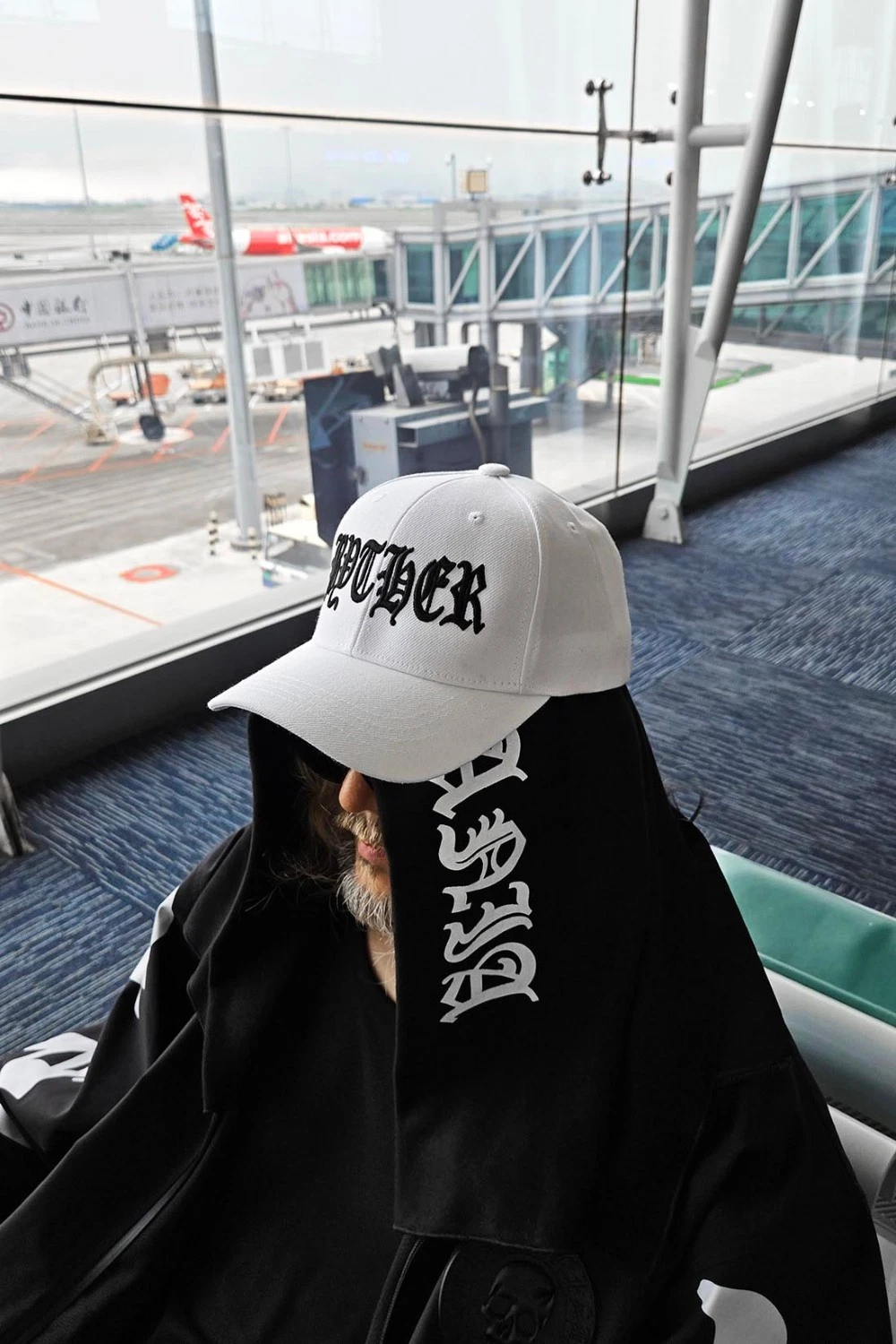 ByTheR Slogan Lettering Embroidered Ball Cap Hat White