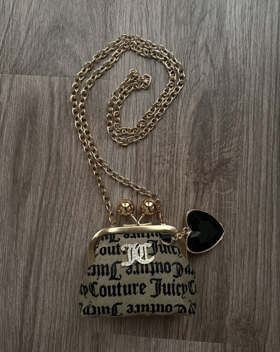 Rare mini Juicy Couture crossbody with a gold chain and kiss-lock closure 🤎