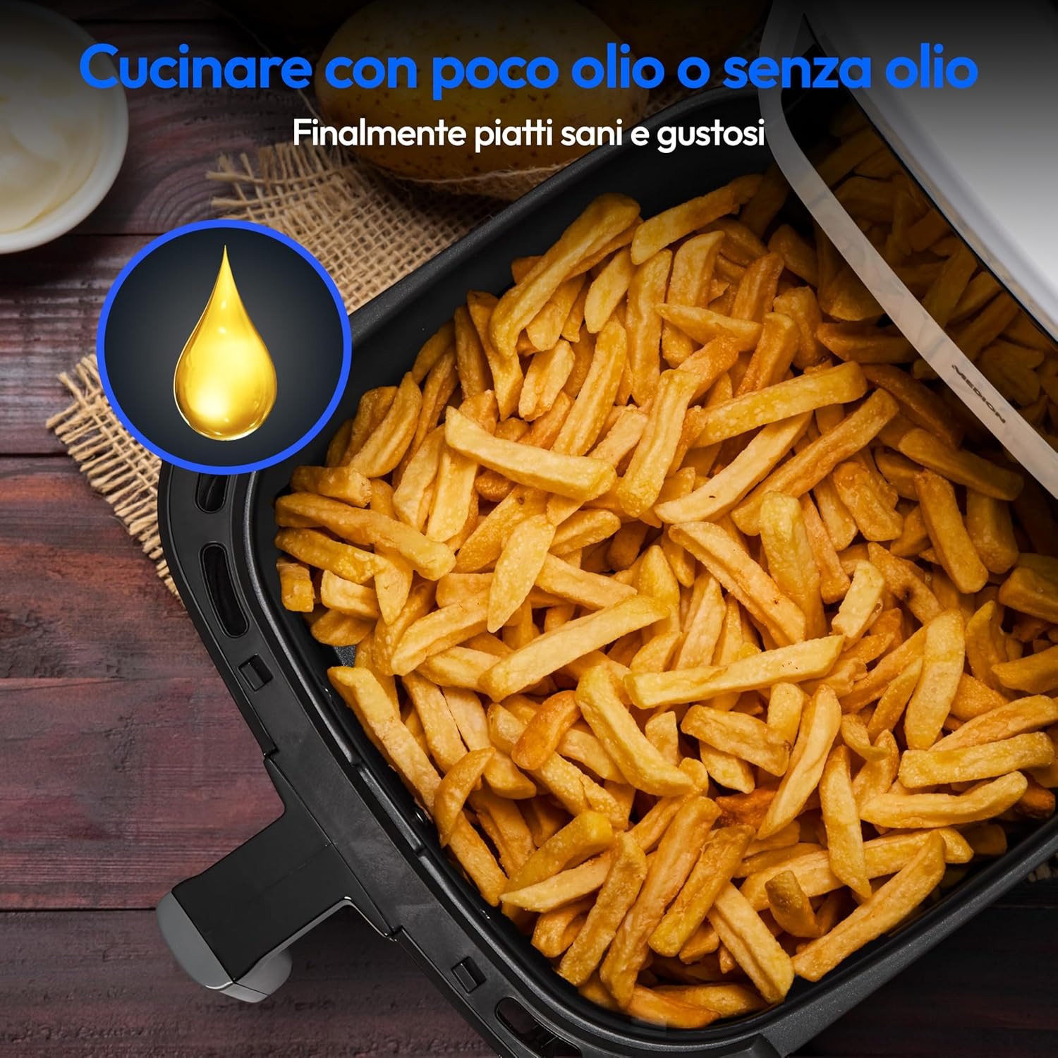 Friggitrice Ad Aria Calda P10 XL (Cestello XXL Da 6,8 Litri, 2.150 Watt, Due Ele foto 3