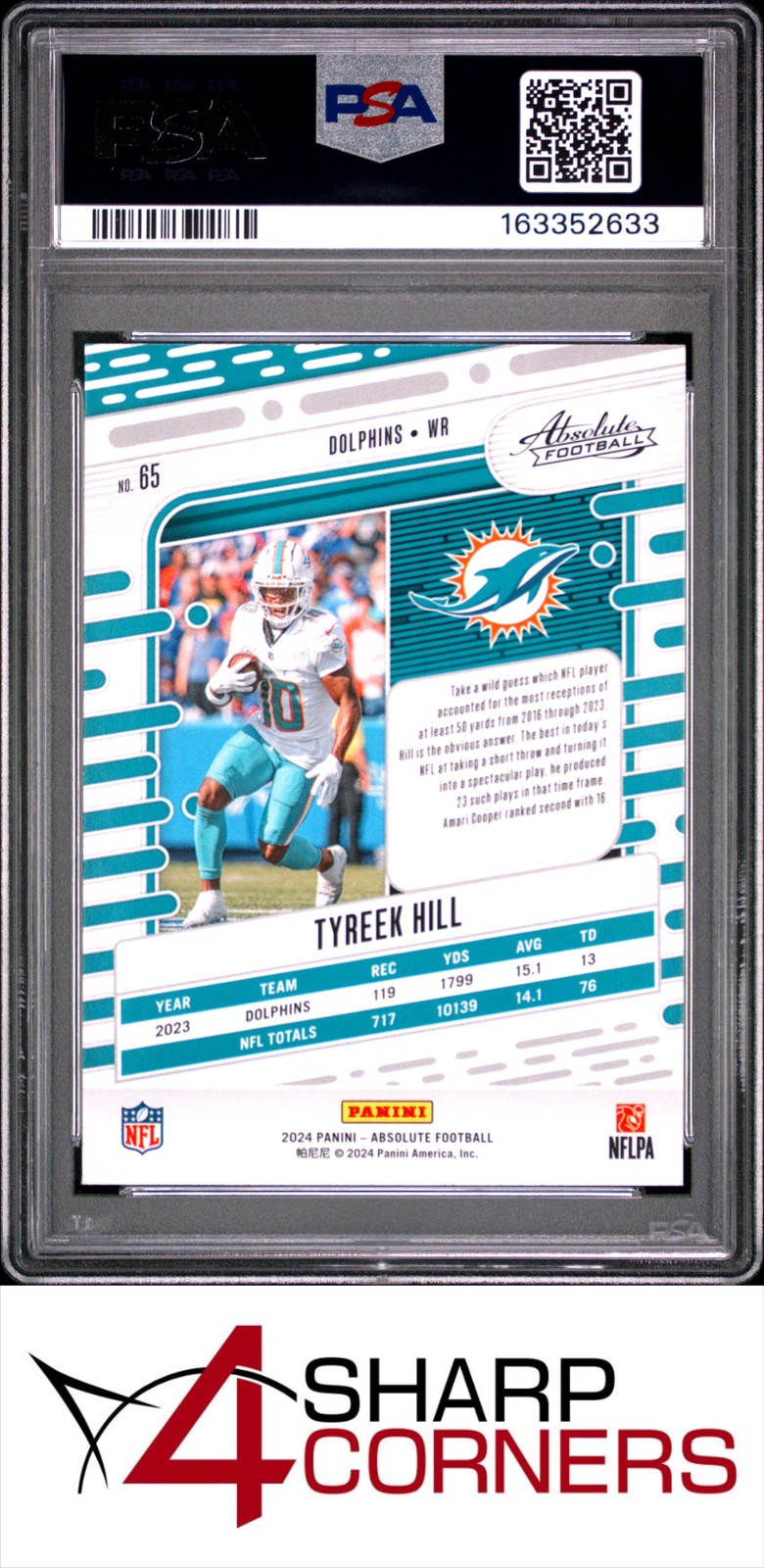 2024 PANINI ABSOLUTE RED AND BLUE #65 TYREEK HILL POP 2 PSA 10 view 2