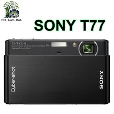 Sony Cyber Shot DSC-T77 Digital Camera 4x Optical Zoom Built-in Flash - Black