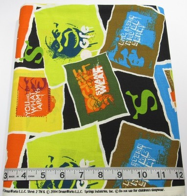 Vintage 2004 Shrek #9961 BTY Springs Industries Cotton Sew Quilt Craft Fabric