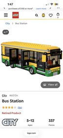 LEGO City Bus Station 60154 Complete Set 337 Pieces Vehicle Subtheme