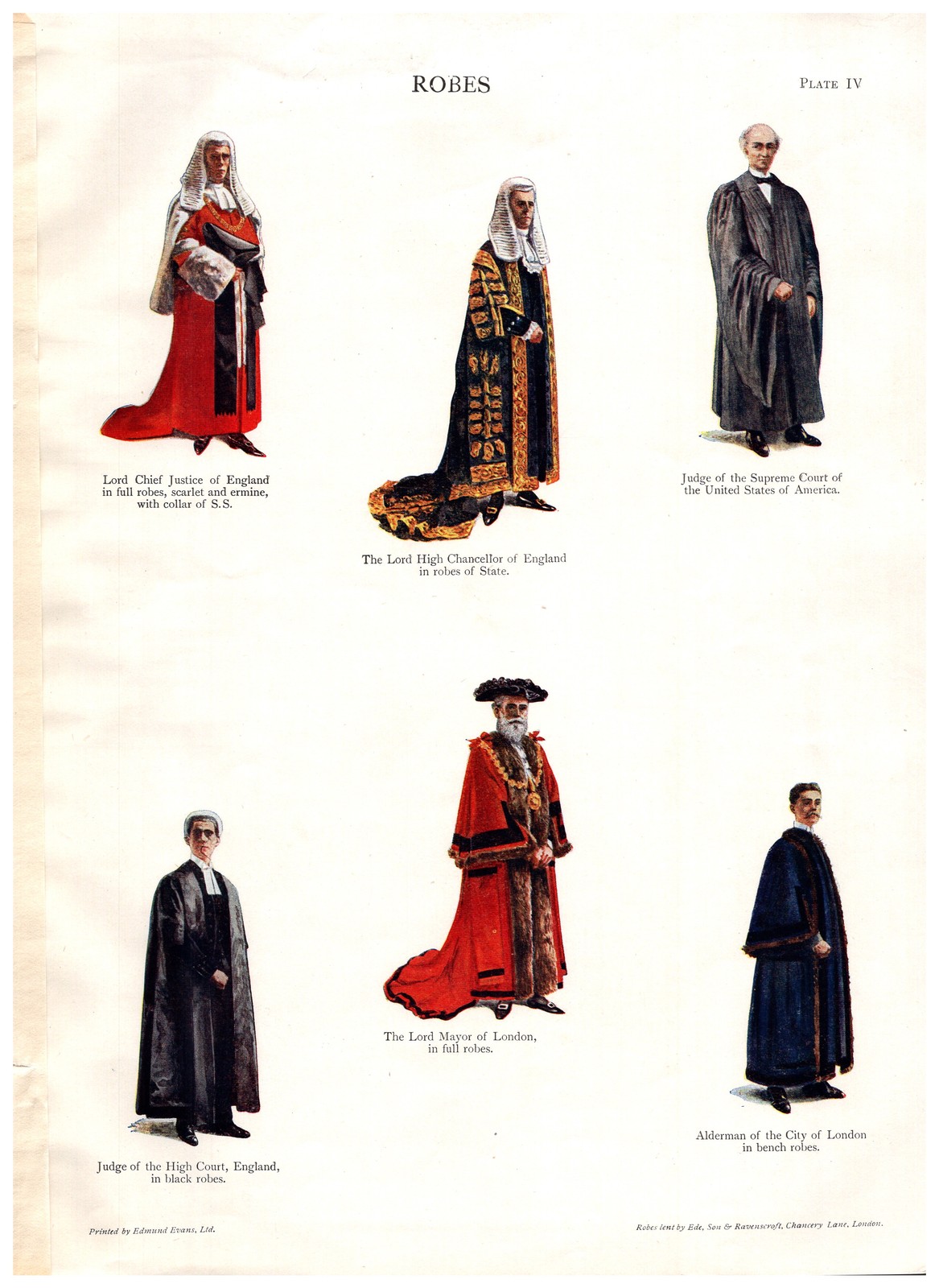 1910 britannica robes plate iv - edwardian judicial & civic dress