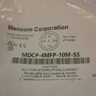 Mencom MDCP-4MFP-10M-SS 10m 4-Pin M12 Male to Female Cordset Cable