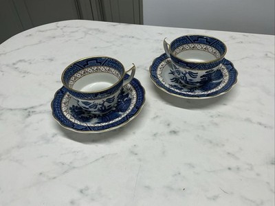 2 x Vintage Stände ''Old Real Willow'' A8025 blau Teetasse & Untertasse Set