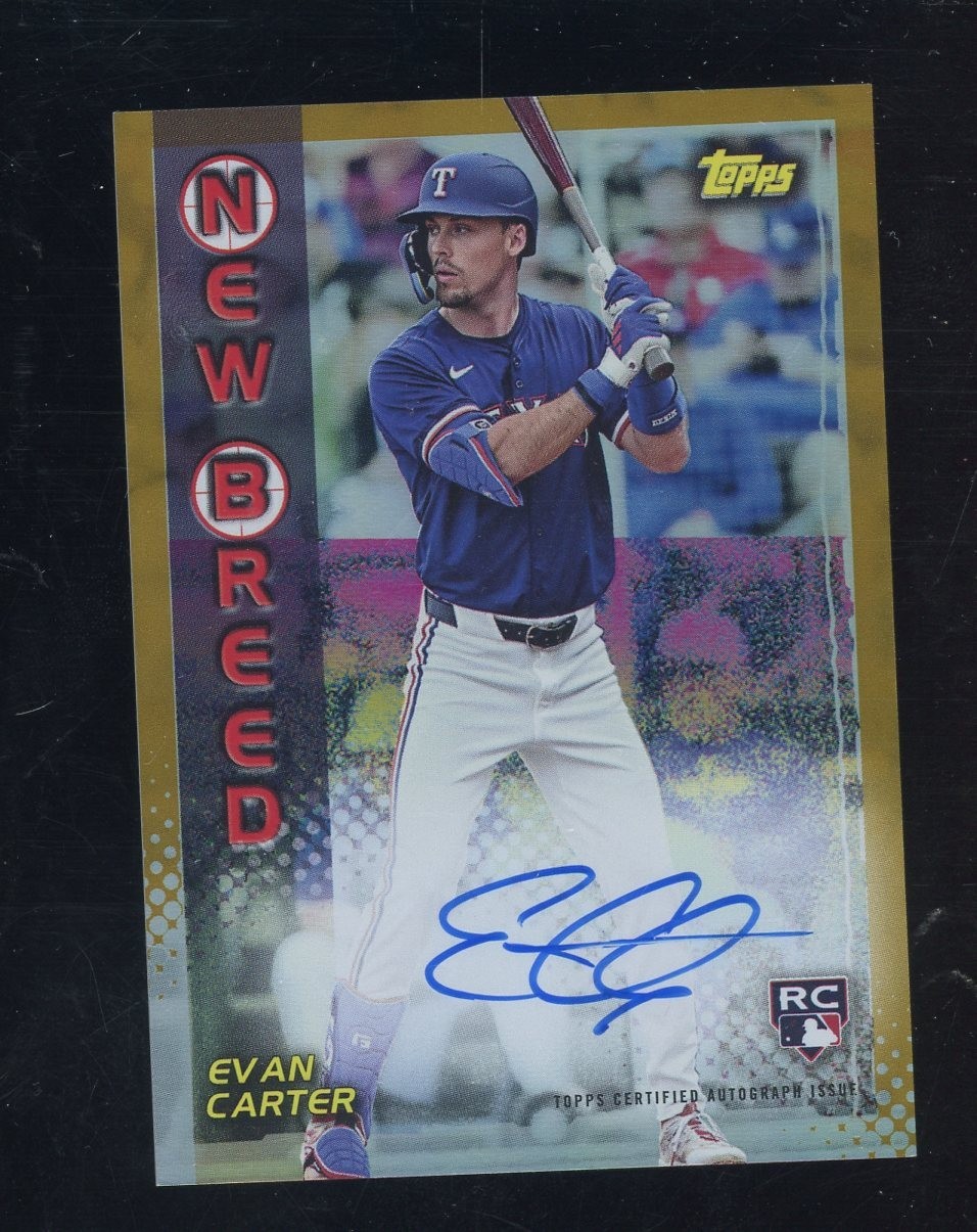 2024 Topps Archives 1999 New Breed Gold Foil Evan Carter RC Rookie AUTO 50/50