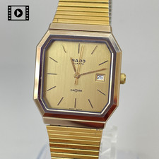 Rado Diastar 129.9527.3 Vintage Mens Watch US Stock Gold Day Quartz N.Mint