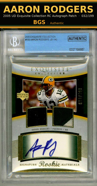 Aaron Rodgers 2005 Upper Deck Exquisite Collection Rookie Patch Autographs