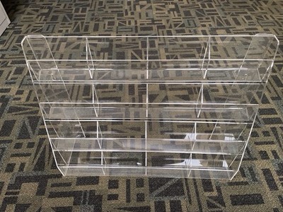 Clear Acrylic Brochure Holder Wall Mount 16 Slot Trifold Pamphlet Display Rack