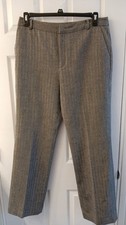 Chaps Women’s 100% Wool Chevron Trousers – Size 12 – Black/White