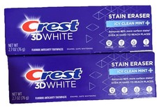 CREST 3D WHITE STAIN ERASER POLISHING MINT T/P 2.7OZ 2 Packs