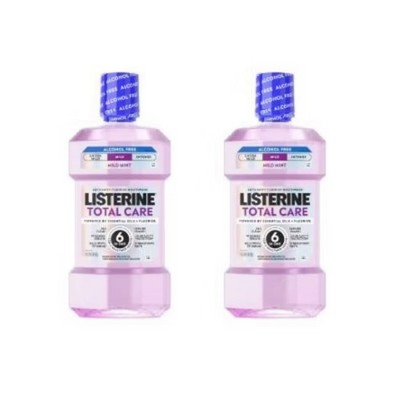 Listerine 2 Pack/1L Each Zero Alcohol Total Care Anticavity Fluoride Mouthwash