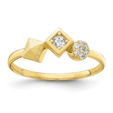10K Yellow Gold Cubic Zirconia Ring Size 7 for Women 1.44 gram