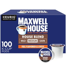 Maxwell House House Blend Medium Roast K-Cups, 100 ct – Balanced & Smooth