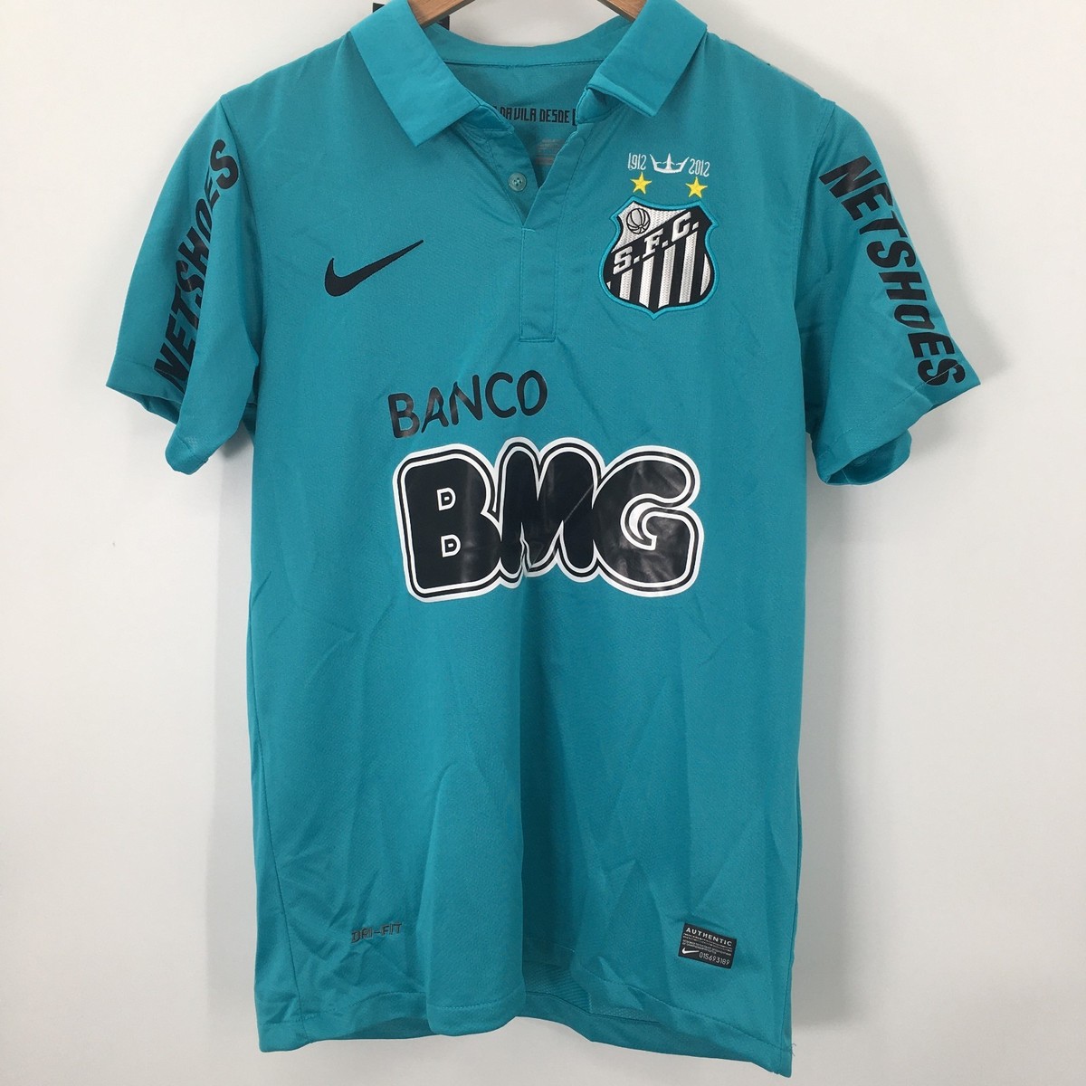 Neymar Jr. #11 Santos FC Nike Jersey Small Light Blue Dri-Fit