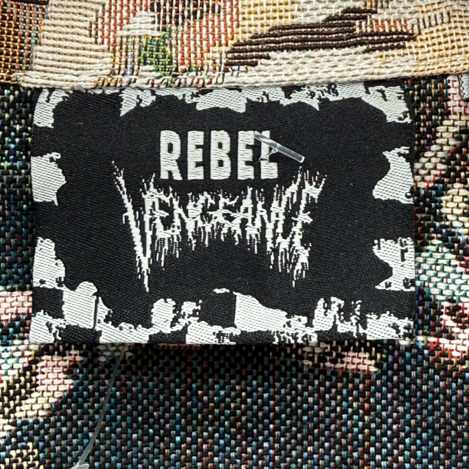 Rebel Vengeance Tapestry Jacket Mens Large Camo Duck Print Button Up Shirt NWT image 4